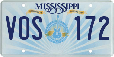 MS license plate VOS172