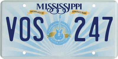 MS license plate VOS247