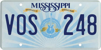 MS license plate VOS248