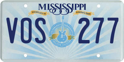 MS license plate VOS277