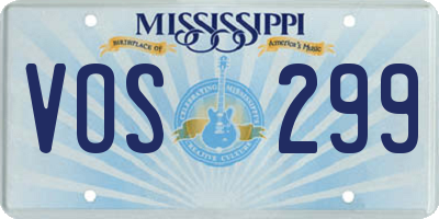 MS license plate VOS299