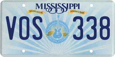 MS license plate VOS338