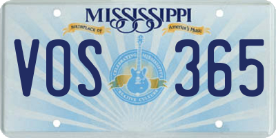 MS license plate VOS365
