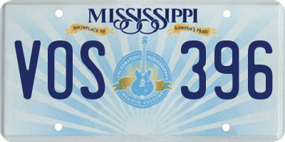 MS license plate VOS396
