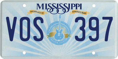 MS license plate VOS397