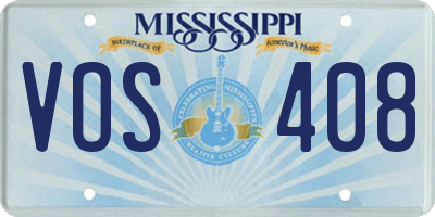 MS license plate VOS408
