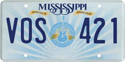 MS license plate VOS421