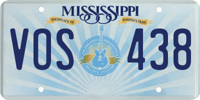 MS license plate VOS438