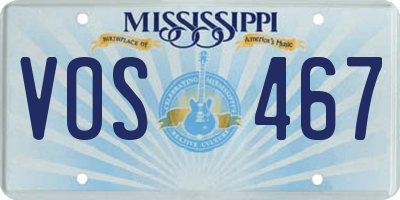 MS license plate VOS467