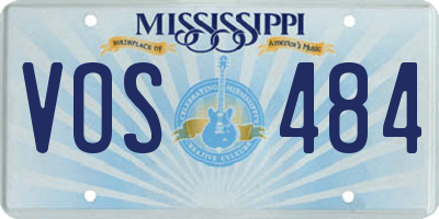 MS license plate VOS484
