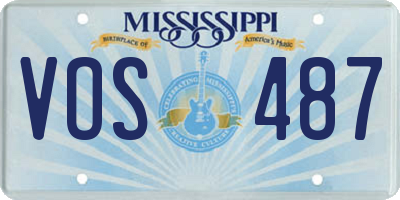 MS license plate VOS487