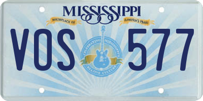 MS license plate VOS577