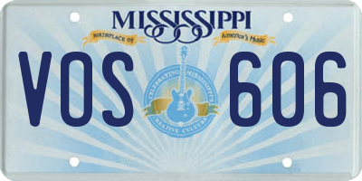 MS license plate VOS606