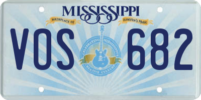 MS license plate VOS682