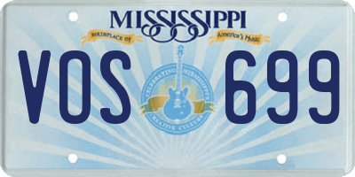 MS license plate VOS699