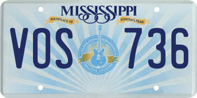 MS license plate VOS736