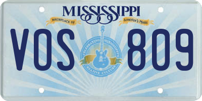MS license plate VOS809
