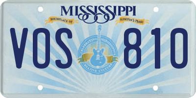MS license plate VOS810