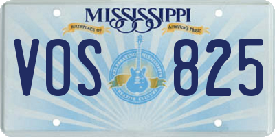 MS license plate VOS825