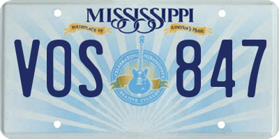 MS license plate VOS847