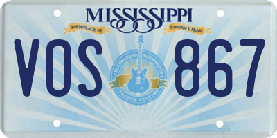 MS license plate VOS867