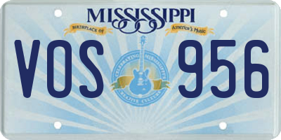 MS license plate VOS956
