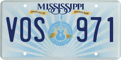 MS license plate VOS971