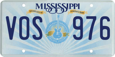 MS license plate VOS976