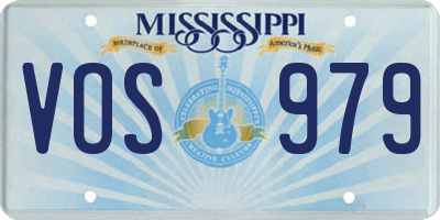 MS license plate VOS979