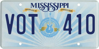 MS license plate VOT410