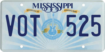 MS license plate VOT525