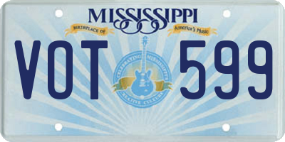 MS license plate VOT599