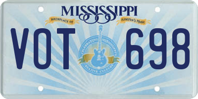 MS license plate VOT698