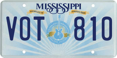 MS license plate VOT810