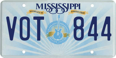 MS license plate VOT844