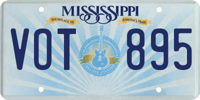 MS license plate VOT895