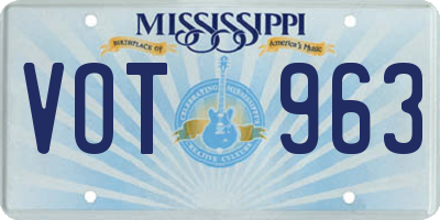 MS license plate VOT963