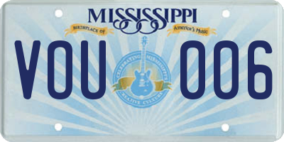 MS license plate VOU006