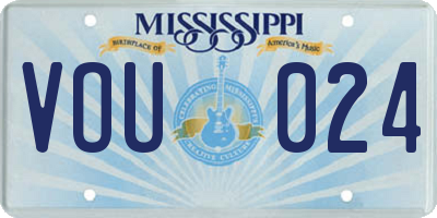 MS license plate VOU024