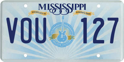 MS license plate VOU127