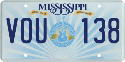 MS license plate VOU138