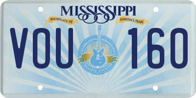 MS license plate VOU160