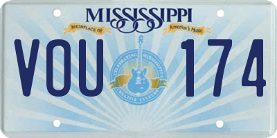 MS license plate VOU174