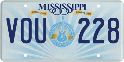 MS license plate VOU228