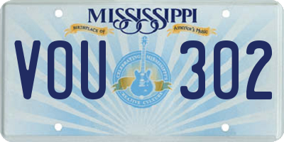 MS license plate VOU302