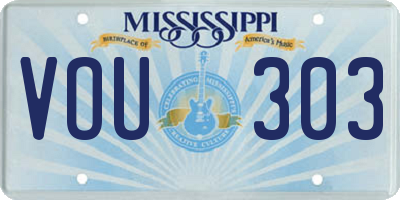 MS license plate VOU303