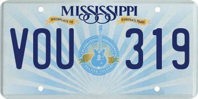 MS license plate VOU319