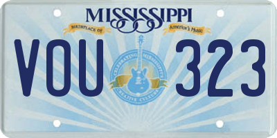 MS license plate VOU323