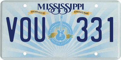MS license plate VOU331