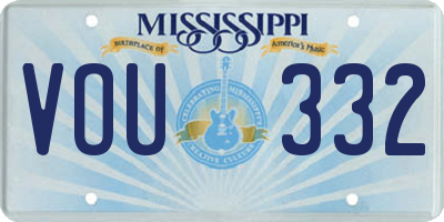 MS license plate VOU332